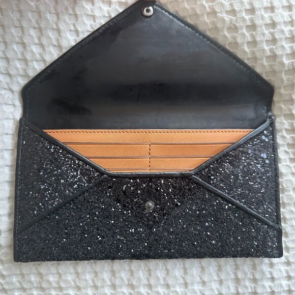 Tory Burch Envelope Pouch (Black Glitter) - Picture 3 of 9